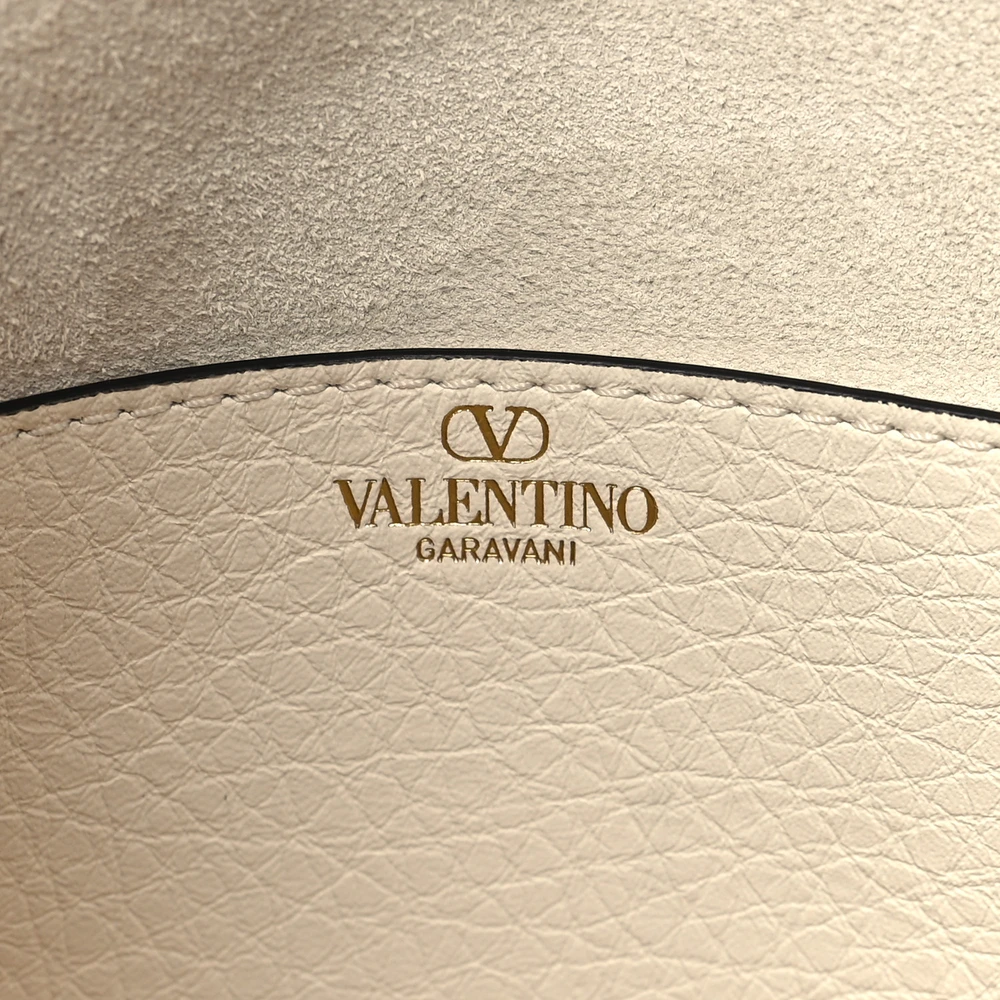 Lushentic Handbags: Small VLogo Top Handle Shoulder Bag Ivory - Image 2