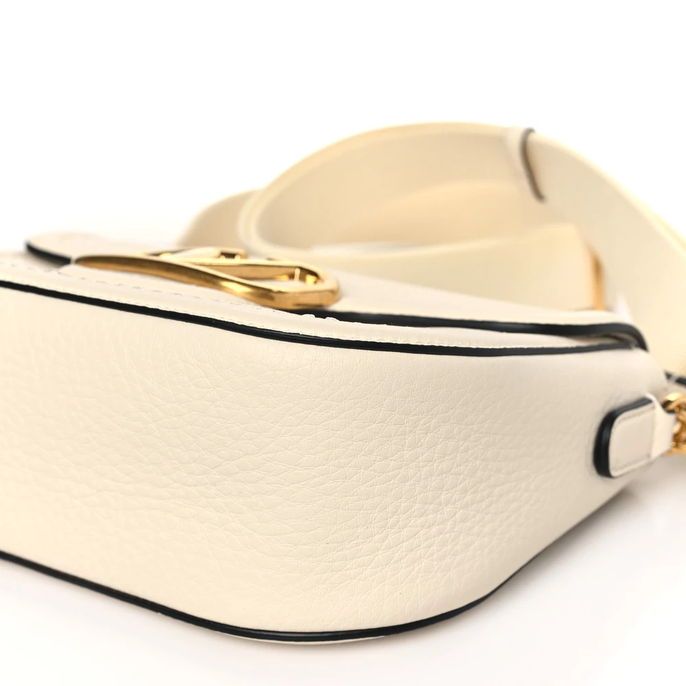 Lushentic Handbags: Small VLogo Top Handle Shoulder Bag Ivory - Image 5