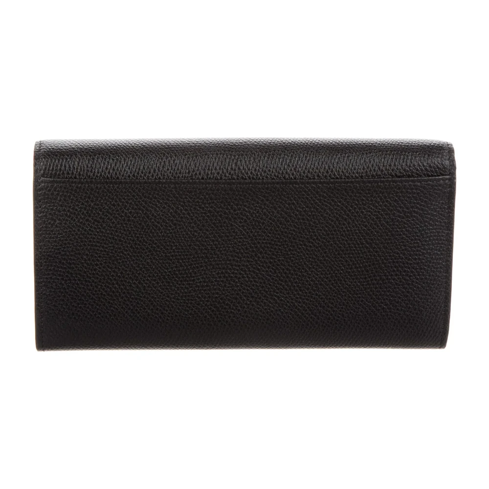 Lushentic Valentino Medium Continental Wallet Black Calf Leather Gold Hardware - Image 3