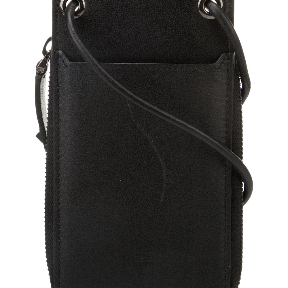 Lushentic Valentino Medium Rockstud Accents Wallet Black Calfskin Leather Silver Hardware - Image 2