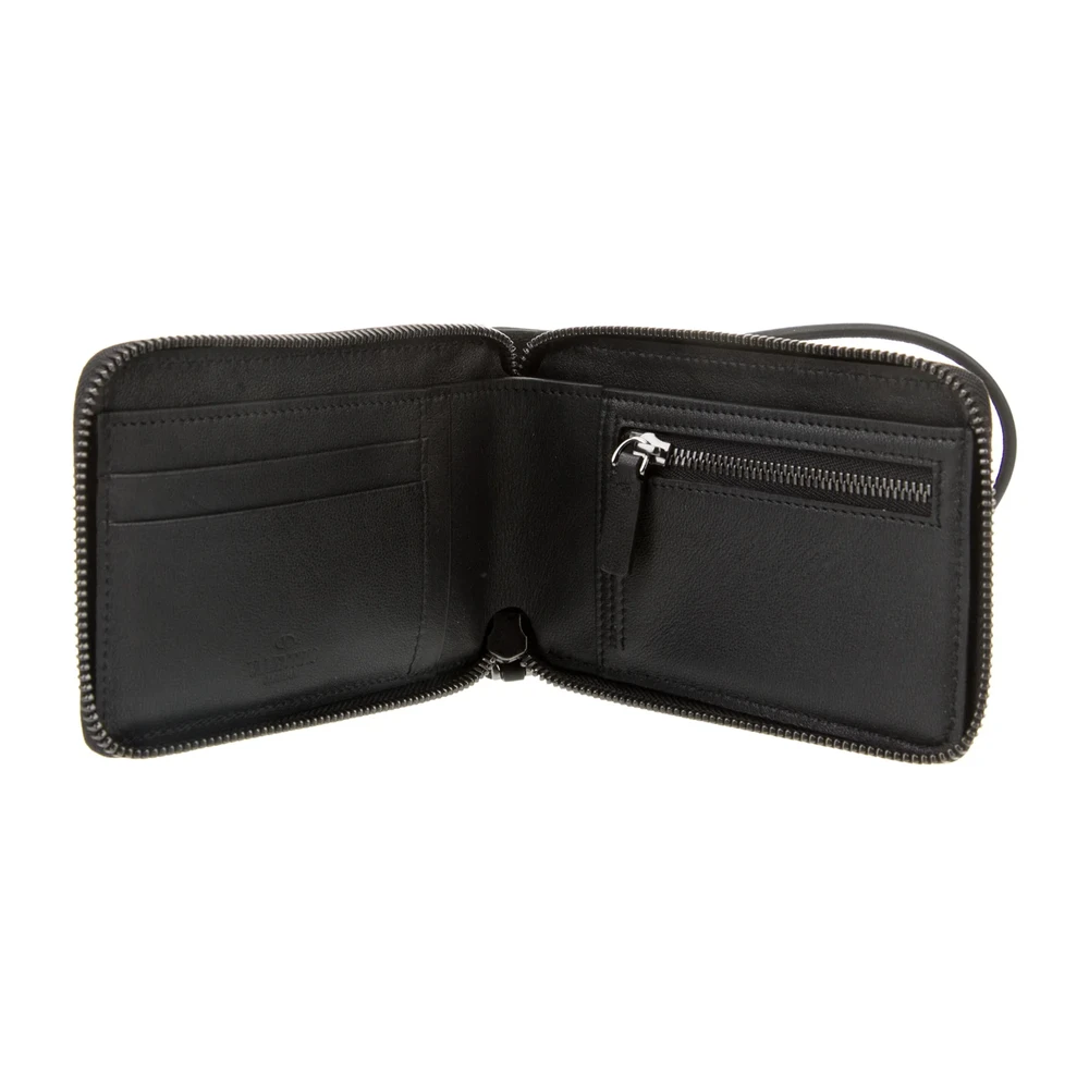 Lushentic Valentino Medium Rockstud Accents Wallet Black Calfskin Leather Silver Hardware - Image 3