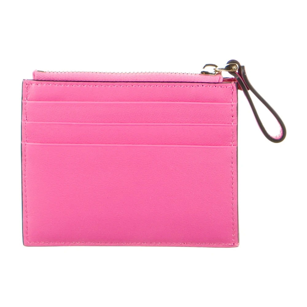 Lushentic Valentino Small Rockstud Accents Wallet Pink Leather Gold Hardware - Image 2