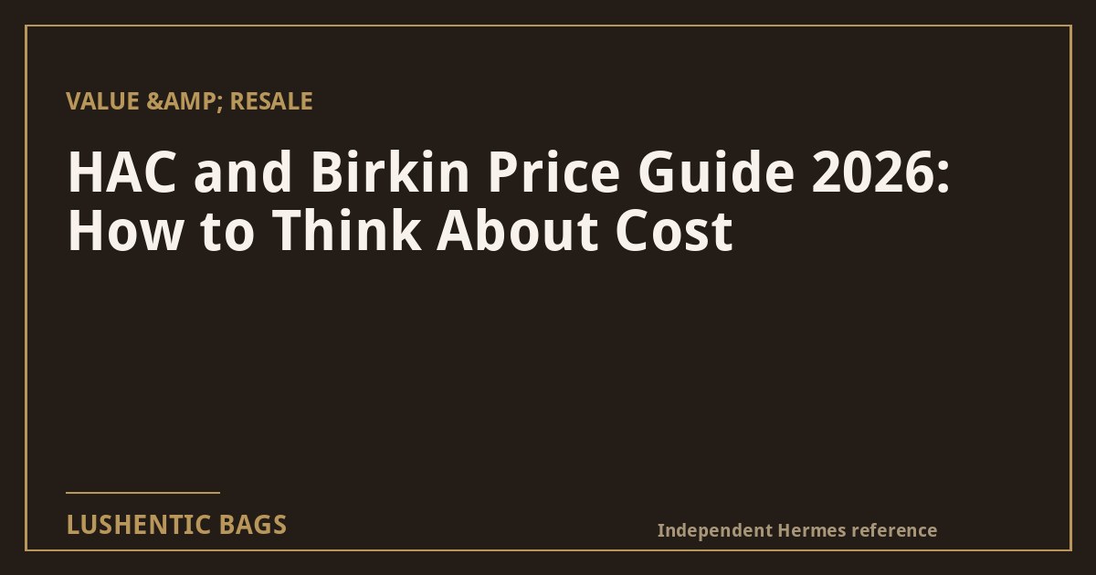 HAC and Birkin Price Guide 2026: How to Think About Cost