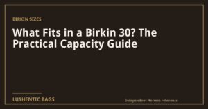 What Fits in a Birkin 30? The Practical Capacity Guide